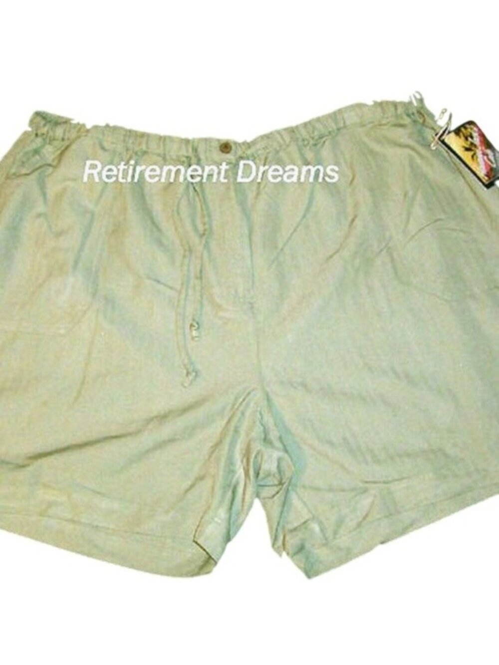 Womens Cotton Drawstring Shorts Light Green Relaxed Fit Elastic Waist New
